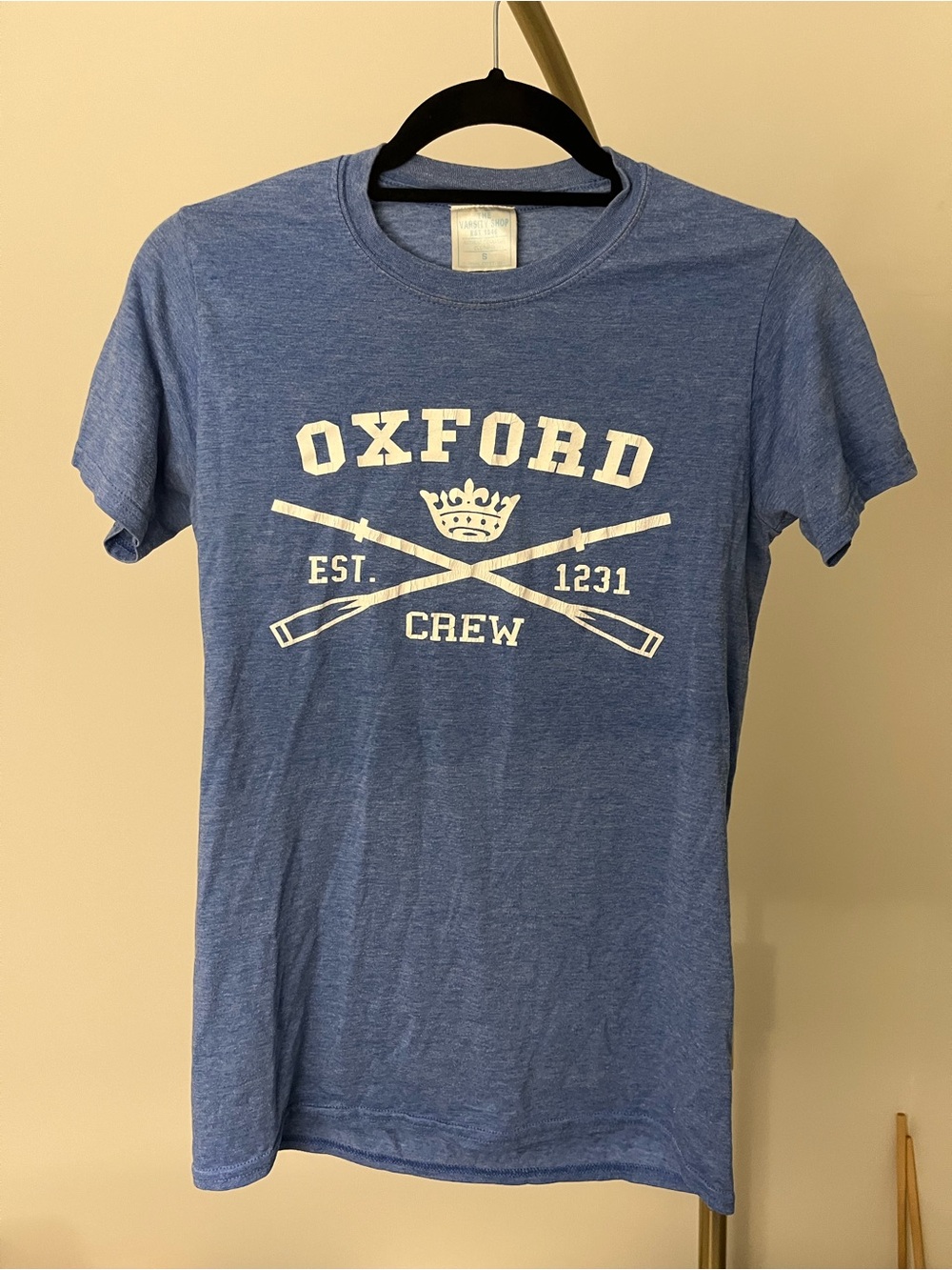 Varsity Blue Oxford Crew Graphic Tee